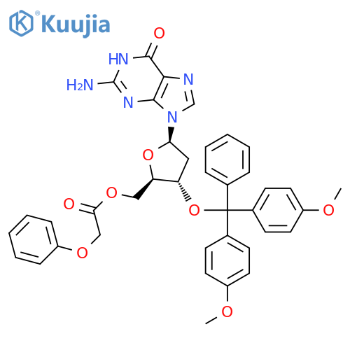 Guanosine,3'-O-[bis(4-methoxyphenyl)phenylmethyl]-2'-deoxy-, 5'-(phenoxyacetate) (9CI) structure