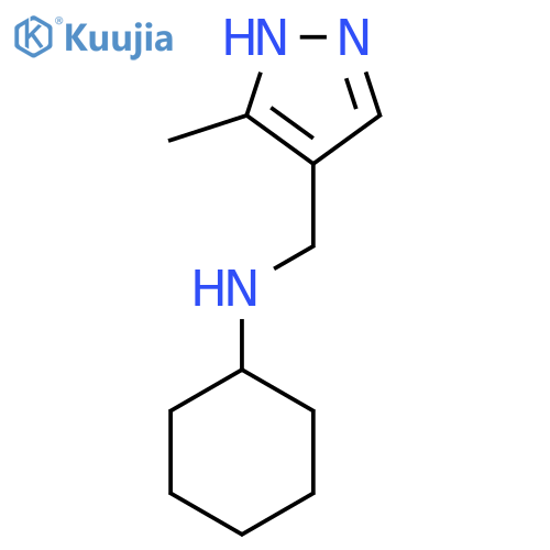 N-[(3-methyl-1H-pyrazol-4-yl)methyl]cyclohexanamine structure