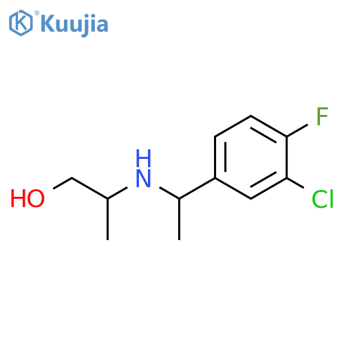 2-{1-(3-chloro-4-fluorophenyl)ethylamino}propan-1-ol structure