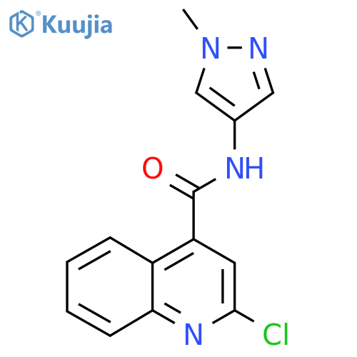 2-chloro-N-(1-methyl-1H-pyrazol-4-yl)quinoline-4-carboxamide structure