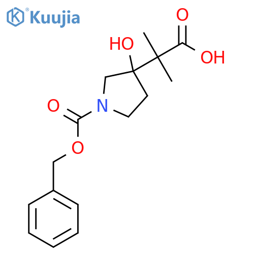 2-{1-[(benzyloxy)carbonyl]-3-hydroxypyrrolidin-3-yl}-2-methylpropanoic Acid structure