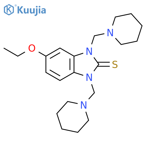5-ethoxy-1,3-bis(piperidin-1-yl)methyl-2,3-dihydro-1H-1,3-benzodiazole-2-thione structure