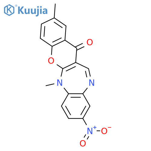 [1]Benzopyrano[2,3-b][1,5]benzodiazepin-13(6H)-one,2,6-dimethyl-9-nitro- structure