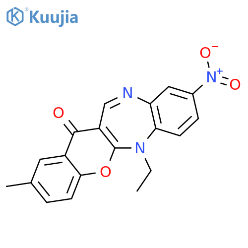 [1]Benzopyrano[2,3-b][1,5]benzodiazepin-13(6H)-one,6-ethyl-2-methyl-9-nitro- structure