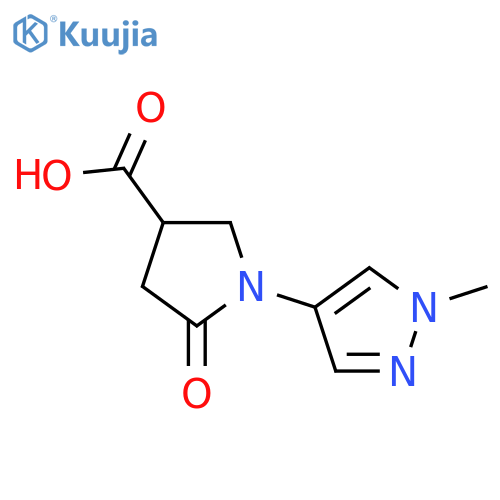 1-(1-methyl-1H-pyrazol-4-yl)-5-oxopyrrolidine-3-carboxylic acid structure
