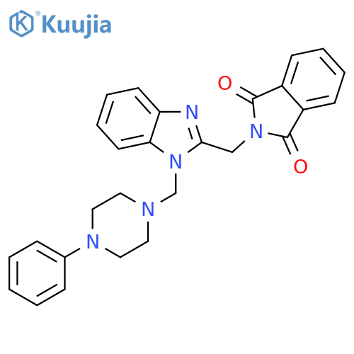 1H-Isoindole-1,3(2H)-dione,2-[[1-[(4-phenyl-1-piperazinyl)methyl]-1H-benzimidazol-2-yl]methyl]- structure