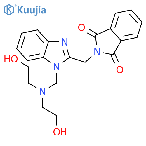 1H-Isoindole-1,3(2H)-dione,2-[[1-[[bis(2-hydroxyethyl)amino]methyl]-1H-benzimidazol-2-yl]methyl]- structure