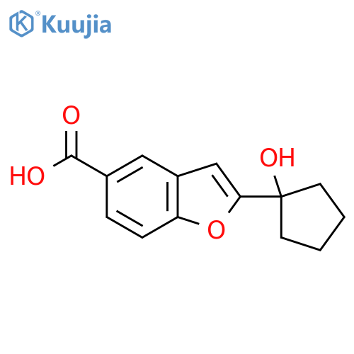 2-(1-Hydroxycyclopentyl)-1-benzofuran-5-carboxylic acid structure