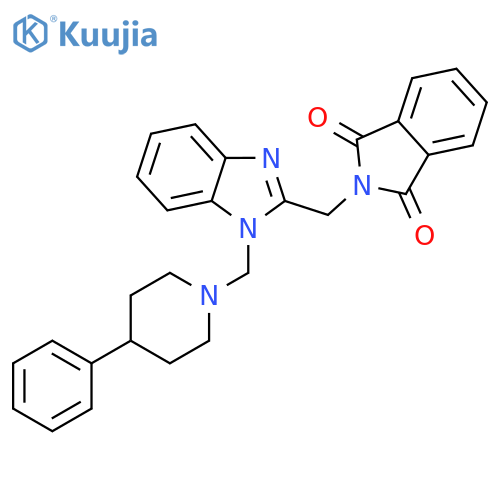 1H-Isoindole-1,3(2H)-dione,2-[[1-[(4-phenyl-1-piperidinyl)methyl]-1H-benzimidazol-2-yl]methyl]- structure
