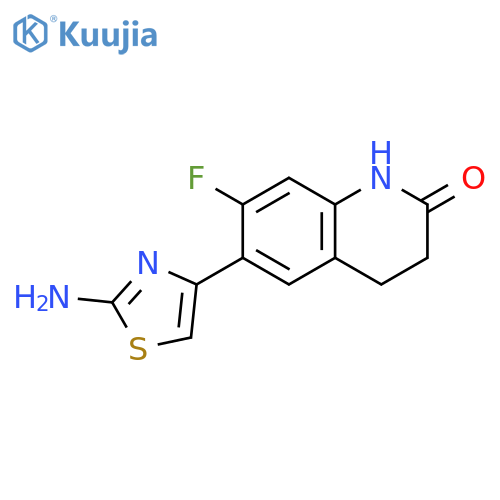 6-(2-amino-1,3-thiazol-4-yl)-7-fluoro-1,2,3,4-tetrahydroquinolin-2-one structure