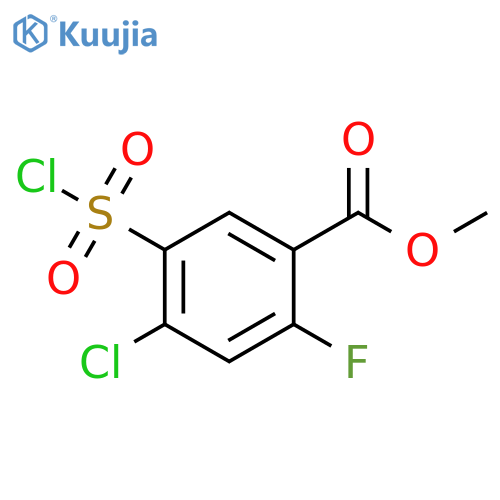 methyl 4-chloro-5-(chlorosulfonyl)-2-fluorobenzoate structure