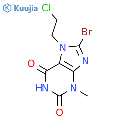 8-bromo-7-(2-chloroethyl)-3-methyl-2,3,6,7-tetrahydro-1H-purine-2,6-dione structure