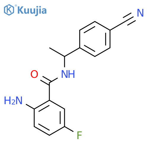 2-Amino-N-1-(4-cyanophenyl)ethyl-5-fluorobenzamide structure
