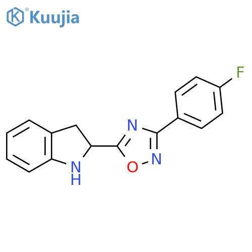 2-3-(4-Fluorophenyl)-1,2,4-oxadiazol-5-yl-2,3-dihydro-1H-indole structure