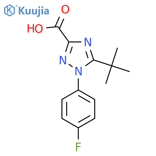 5-Tert-butyl-1-(4-fluorophenyl)-1H-1,2,4-triazole-3-carboxylic acid structure