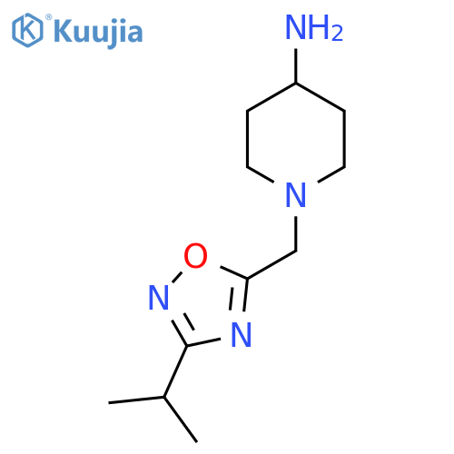 1-{3-(propan-2-yl)-1,2,4-oxadiazol-5-ylmethyl}piperidin-4-amine structure