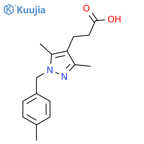 3-{3,5-Dimethyl-1-(4-methylphenyl)methyl-1H-pyrazol-4-yl}propanoic Acid structure