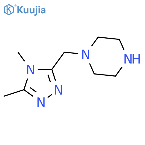 1-[(4,5-dimethyl-4H-1,2,4-triazol-3-yl)methyl]piperazine structure