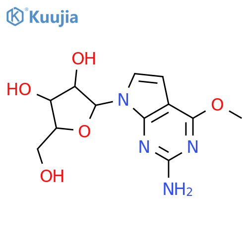 4-Methoxy-7-β-D-ribofuranosyl-7H-pyrrolo2,3-dpyrimidin-2-amine structure