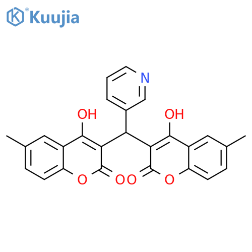 2H-1-Benzopyran-2-one,3,3'-(3-pyridinylmethylene)bis[4-hydroxy-6-methyl- structure