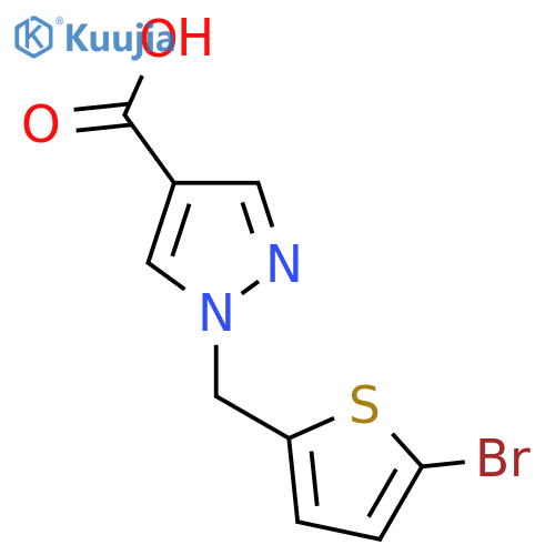 1-[(5-Bromothiophen-2-yl)methyl]-1H-pyrazole-4-carboxylic acid structure