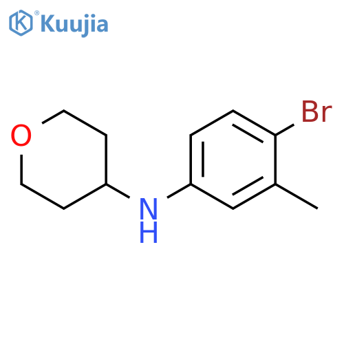 N-(4-bromo-3-methylphenyl)oxan-4-amine structure