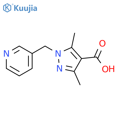 3,5-Dimethyl-1-(pyridin-3-ylmethyl)-1H-pyrazole-4-carboxylic acid structure