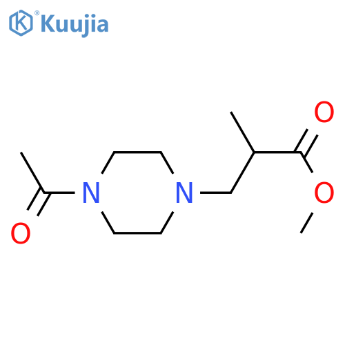 Methyl 3-(4-Acetylpiperazin-1-yl)-2-methyl propanoate structure