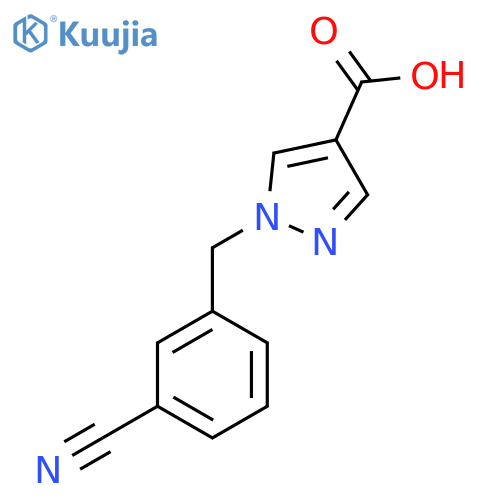 1-[(3-cyanophenyl)methyl]-1H-pyrazole-4-carboxylic acid structure
