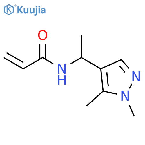 N-1-(1,5-dimethyl-1H-pyrazol-4-yl)ethylprop-2-enamide structure