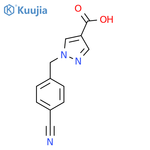 1-[(4-cyanophenyl)methyl]-1H-pyrazole-4-carboxylic acid structure