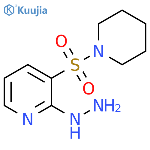 2-hydrazinyl-3-(piperidine-1-sulfonyl)pyridine structure