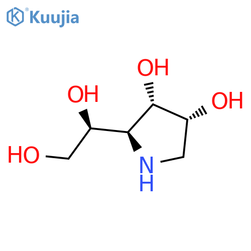 3,4-Pyrrolidinediol,2-[(1S)-1,2-dihydroxyethyl]-, (2S,3S,4R)- structure