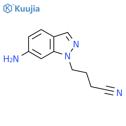 4-(6-amino-1H-indazol-1-yl)butanenitrile structure