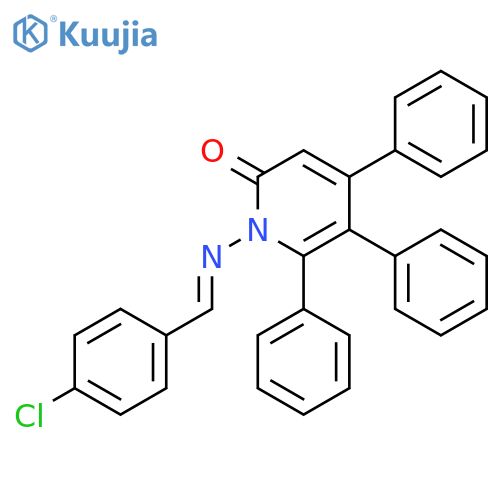 2(1H)-Pyridinone, 1-[[(4-chlorophenyl)methylene]amino]-4,5,6-triphenyl- structure