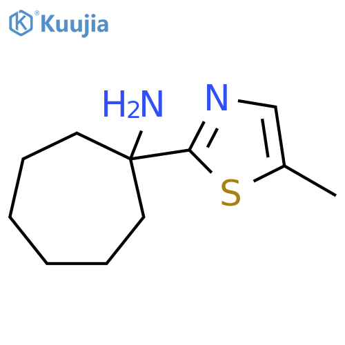Cycloheptanamine, 1-(5-methyl-2-thiazolyl)- structure