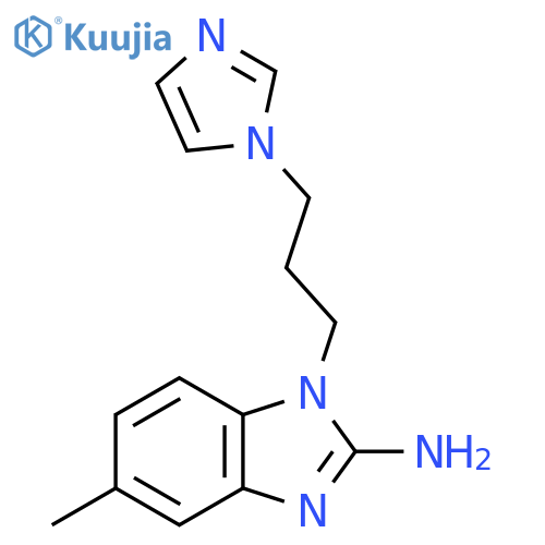 1-3-(1H-Imidazol-1-yl)propyl-5-methyl-1H-1,3-benzodiazol-2-amine structure