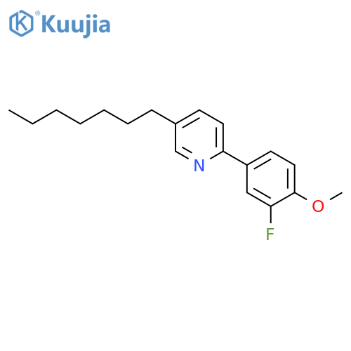 Pyridine, 2-(3-fluoro-4-methoxyphenyl)-5-heptyl- structure