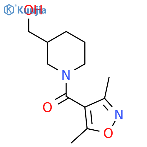 (3,5-Dimethylisoxazol-4-yl)(3-(hydroxymethyl)piperidin-1-yl)methanone structure