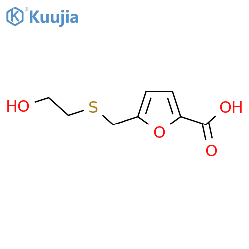 5-{(2-hydroxyethyl)sulfanylmethyl}furan-2-carboxylic acid structure