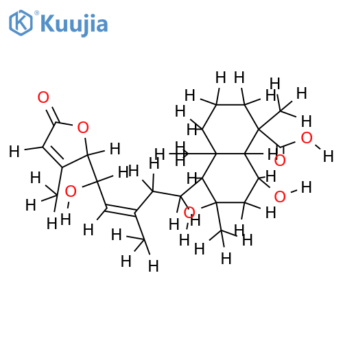 6alpha,8alpha,15(S)-trihydroxy-23-carboxy-labd-13(14),17-dien-16(S),19-olide structure