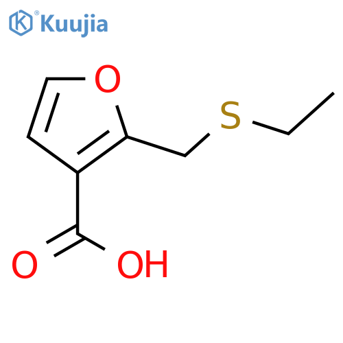2-(ethylsulfanyl)methylfuran-3-carboxylic acid structure
