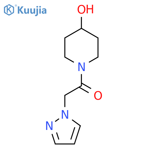 1-(4-hydroxypiperidin-1-yl)-2-(1H-pyrazol-1-yl)ethan-1-one structure
