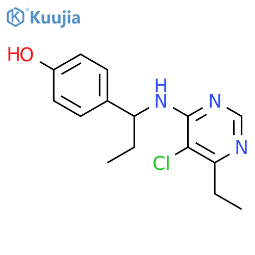 Phenol, 4-[1-[(5-chloro-6-ethyl-4-pyrimidinyl)amino]propyl]-, (±)- structure