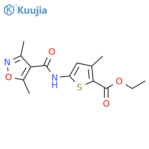 ethyl 5-(3,5-dimethyl-1,2-oxazole-4-amido)-3-methylthiophene-2-carboxylate structure