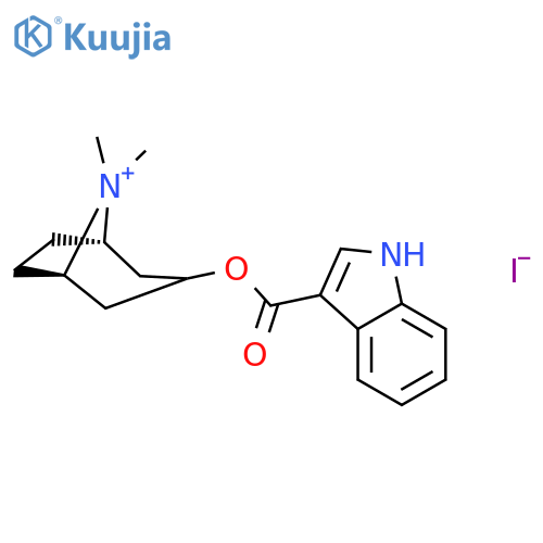 8-Azoniabicyclo[3.2.1]octane,3-[(1H-indol-3- ylcarbonyl)oxy]-8,8-dimethyl-,iodide,(3- endo)- structure
