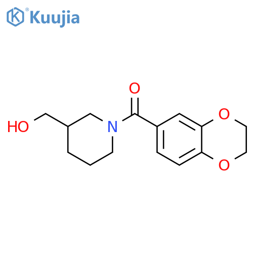 (2,3-Dihydrobenzo[b][1,4]dioxin-6-yl)(3-(hydroxymethyl)piperidin-1-yl)methanone structure