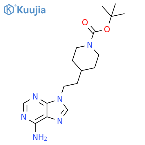 1-Piperidinecarboxylic acid, 4-[2-(6-amino-9H-purin-9-yl)ethyl]-, 1,1-dimethylethyl ester structure