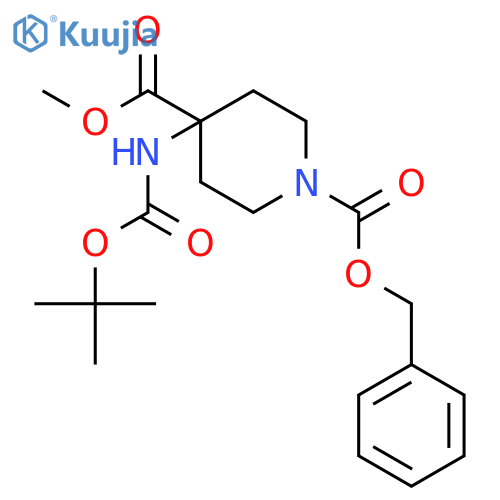 4-[[(1,1-dimethylethoxy)carbonyl]amino]-1,4-Piperidinedicarboxylic acid 4-methyl 1-(phenylmethyl) ester structure
