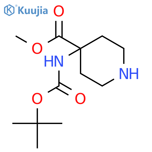 methyl 4-{[(tert-butoxy)carbonyl]amino}piperidine-4-carboxylate structure